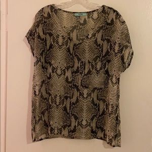 Karlie Sheer Snakeskin Blouse